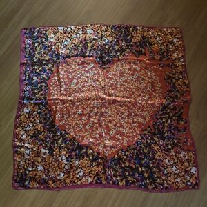 Floral Heart Butterfly Silk Scarf